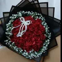 دسته گل مصنوعی روبانی باگل طبیعی ژیپسوفیلا|گل مصنوعی|اردبیل, |دیوار