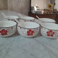 کاسه سوپ خوری چینی با قاشقک نو