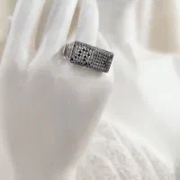 انگشتر جواهری نقره مدل لوکس تایگر