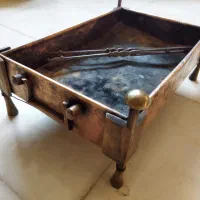 منقل مسی قدیمی|کلکسیون اشیاء عتیقه|دزفول, |دیوار