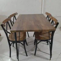 میزگردومربع پایه ایفلی//باصندلیهای متنوع کدF2|میز و صندلی غذاخوری|گرگان, |دیوار