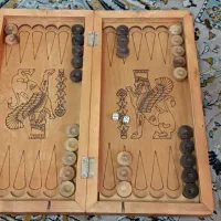 تخته نرد وشطرنج چوب روس مدل شیرشاه وتخته نردساده