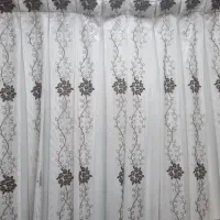 پرده حریر سوزن دوزی