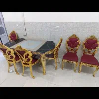 میز غذا خوری  پُلیمری ۶نفره درحد نو.