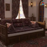 سرویس سنتی پشتی شاهنشین طرح نیلوفر و جاجیم