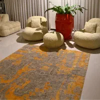 فرش ابریشم بهشتی یونیک فانتزی نخ پنبه ۶متری۳تخته