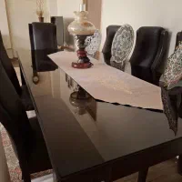 میز نهارخوری هشت نفره  طرح ورساچ با شیشه ۶ میل|میز و صندلی غذاخوری|کرج, گلشهر|دیوار