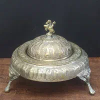 خاویارخوری برنجی قدیمی قلم