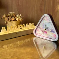 ساعت رزینی مثلثی بنفش|ساعت دیواری و تزئینی|تهران, اکباتان|دیوار