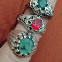 انگشتره نقره .قدیمی دو مهر تهرانی دست ساز