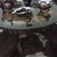 نهارخوری چهارنفره فانتزی واز چوب جنگل|میز و صندلی غذاخوری|تبریز, |دیوار