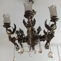 لوستر شش شعله طرح برنج