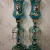 یک جفت شمعدان لاله عباسی 70ساله قدیمی و آنتیک