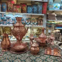 ست۱۴ تیکه تمام مسی با سماور مسی ذغالی ۶لیتری|سماور، چای‌ساز، قهوه‌ساز|مشهد, چهارباغ|دیوار