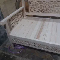 تخت ۲در ۸۰ دسه کاناپی چوب روسی کامل