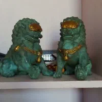 مجسمه برنز شیر فو|کلکسیون اشیاء عتیقه|اراک, |دیوار