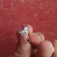 انگشتر زنانه یاقوت سرخ آفریقا با رکاب نقره۹۲۵|جواهرات|اهواز, گلستان|دیوار