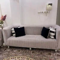 مبل فیلی و مشکی پارچه فرانسوی پنج نفره|مبلمان خانگی و میز عسلی|کرمانشاه, |دیوار