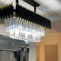 لوسترمستطیل کریستال نونو ابکاری طلایی