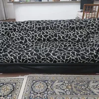 مبلمان ۷ نفره راحتی (ترکیب چرم و مخمل / پایه استیل