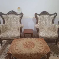 مبل سلطنتی 9نفره با چوب گردو|مبلمان خانگی و میز عسلی|لامرد, |دیوار