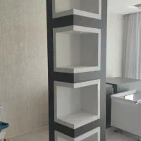 دکور کابینت طوسی سفید