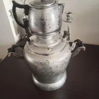 قوری کتری برنجی طرح دار  ابکاری شده