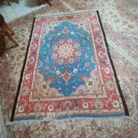 فرش دستبافت  گل ابریشم با پشم خالص