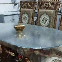 مبل چوبی بامیزغذا خوری هشت نفره|مبلمان خانگی و میز عسلی|مشگین شهر, |دیوار