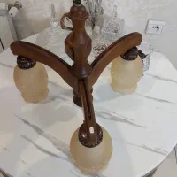 لوستر چوبی سه شعله