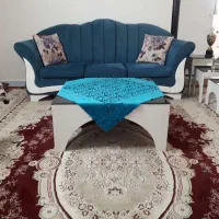 فروش مبل هفت نفره به همراه میز وست عسلی|مبلمان خانگی و میز عسلی|صحنه, |دیوار