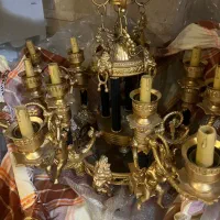 لوستر تمام برنز مدل امپریال ۱۵ شاخه با لاله اشک|لوستر و چراغ آویز|تهران, هروی|دیوار