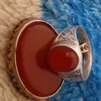 گردنبند و انگشتر نقره عقیق قدمت دار