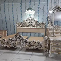 دراور و آینه و تخت و پاتختی سرویس سلطنتی چوب|تخت و سرویس خواب|تهران, شهر‌زیبا|دیوار
