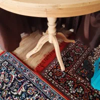 میز گرد چوبی بدون رنگ|میز و صندلی غذاخوری|فلاورجان, |دیوار