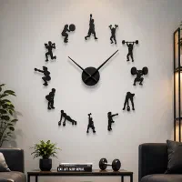 ساعت دیواری بدنسازی فیتنس دکور باشگاه ورزشی یوگا