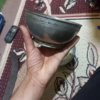 کاسه بشقاب مسی قاجاری کعبدار