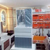 روشویی دیواری و شیربغل و اینه باکس مدل آروین(A