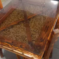 میز ناهاخوری دو نفره و جای سیب و پیازی چوبی|میز و صندلی غذاخوری|شهرکرد, |دیوار