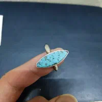 انگشتر فیروزه خیاری رکاب نقره