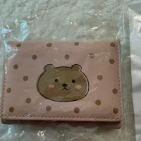 کیف پول چرم مصنوعی رنگ صورتی صورتی ملایم طرح خرسی