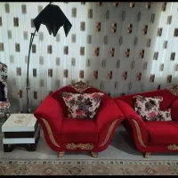 مبل ۷ نفره ۲تا صندلی زیبا و میز وسط و عسلی وآباژور|مبلمان خانگی و میز عسلی|خرم‌آباد, |دیوار