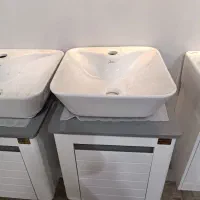 روشویی طوسی و سفید ۴۰ × ۳۷