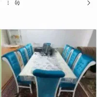 فرشها  سرخ کن صندلیها سماور میز نهار خوری ده نفره