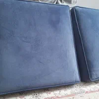 ۳عدد پشتی سرمه‌ای و۱جفت پشتی ترکمنی  ویک قالیچه