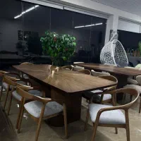 میز غذا خوری ۶نفره پایه محکم چوبی،