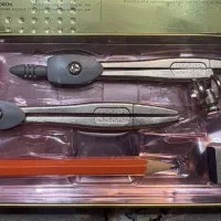ست کامل پرگار و لوازم هندسه سوپر + جعبه فلزی