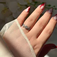 انگشتر نقره نگین درخشان برجسته کادو خاص تولد3107