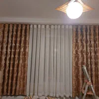 دو عدد پرده پانچ طلایی در حد نو