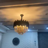 لوستر آویز جنس فلز کریستال شامپاین